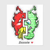 Zippy Trippy Alien Dazs 2-face Gre/Re Sticker (Vel)