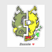 Zippy Trippy Alien Dazs 2-face Yello/Gre Sticker (Vel)