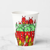 Zippy Trippy Alien Dazs Green-Tooth Papieren Bekers (Achterkant)