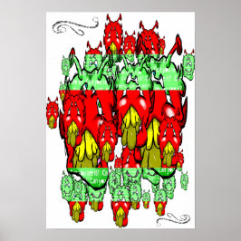 Zippy Trippy Alien Dazs Green-Tooth Poster