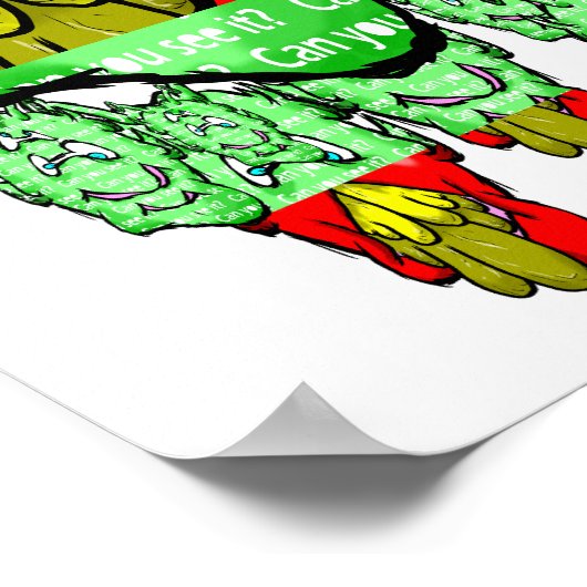 Zippy Trippy Alien Dazs Green-Tooth Poster (Hoek)