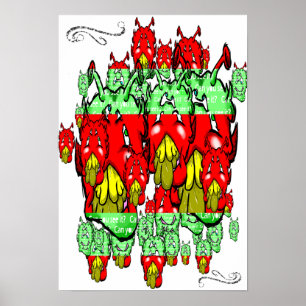 Zippy Trippy Alien Dazs Green-Tooth Poster