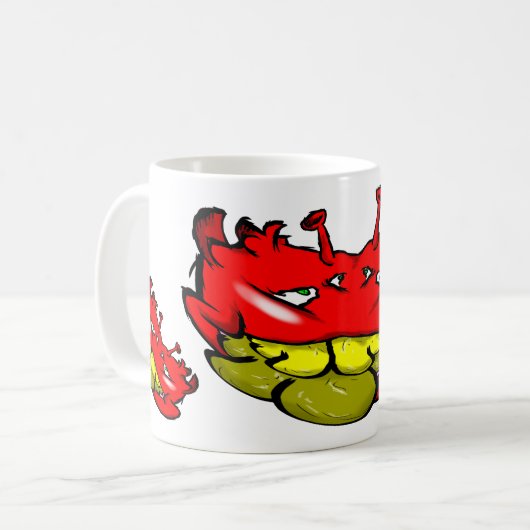 Zippy Trippy Alien Dazs platte gele tand Koffiemok (Voorkant links)