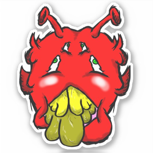 Zippy Trippy Alien Dazs yellow tooth Sticker (Voorkant)