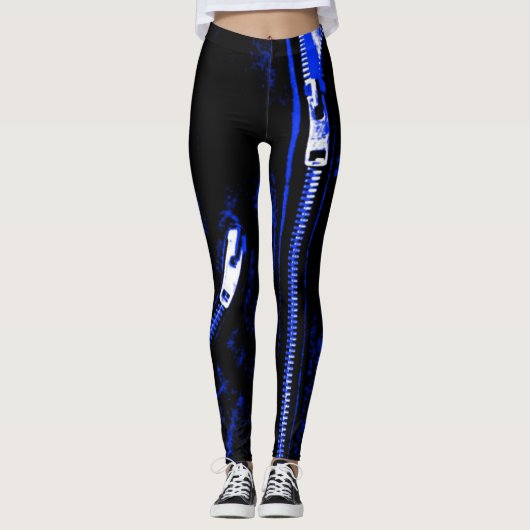 Zips Blue print leggings (Voorkant)