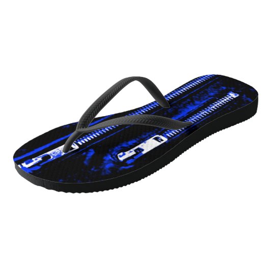 Zips Blue print teenslippers (Schuin)