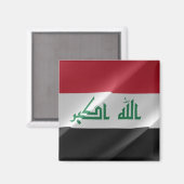 zIQ002 Iraki waving FLAG Irak, Fridge Magnet (Voorkant / Achterkant)
