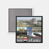 zIQ003 BAGDAD, Irak, Midden-Oosten, Azië, Fridge Magneet (Voorkant / Achterkant)