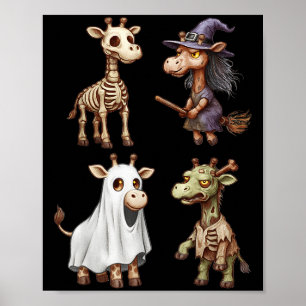 Ziraffe Boo Zombie Heks Halloween Kostuum Vrouwen Poster