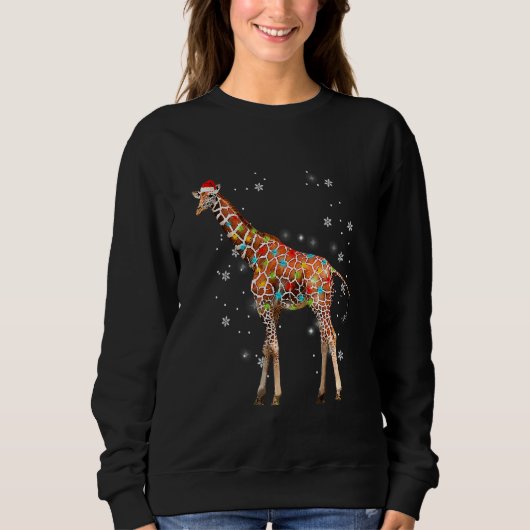 Ziraffe Boom Licht Kerst Trui Xmas Dier   (Voorkant)