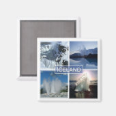zIS001 IJsland - Fridge Magneet (Voorkant / Achterkant)
