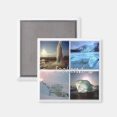 zIS002 IJSLAND, Fridge Magneet (Voorkant / Achterkant)