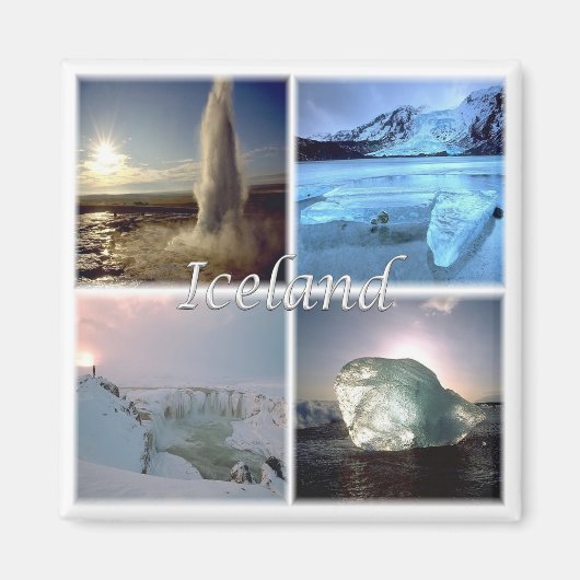 zIS002 IJSLAND, Fridge Magneet (Voorkant)