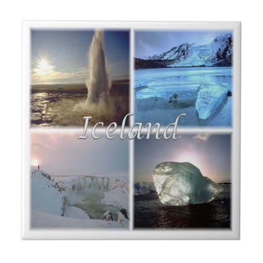 zIS002 IJSLAND, Tegeltje (Voorkant)
