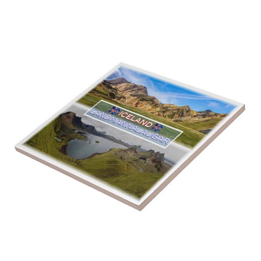 zIS003 LANDMANNALAUGAR, IJsland, Tegeltje (Zijkant)