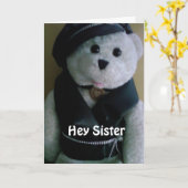 **ZISTER** MERRY CHRISTMAS (VAN KOOLTEDDY BEAR) KAART (Gele Bloem)