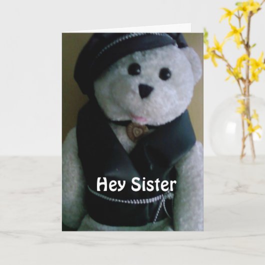 **ZISTER** MERRY CHRISTMAS (VAN KOOLTEDDY BEAR) KAART (Gele Bloem)