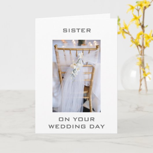 ZISTER OP UW WEDDAG - VERLIES EN GEZICHT KAART (Gele Bloem)