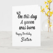 **ZISTER** U BENT EEN KONINGE "BIRTHDAY"-KAART KAART (Gele Bloem)