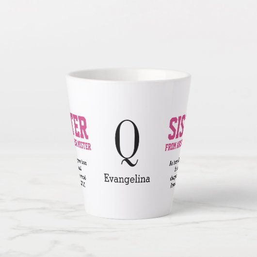 ZISTER VAN EEN ANDER MISTER Monogram Latte Mok (Voorkant)