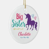 Zisters Unicorn Big Sister , speciaal kerstfeest Keramisch Ornament (Rechts)