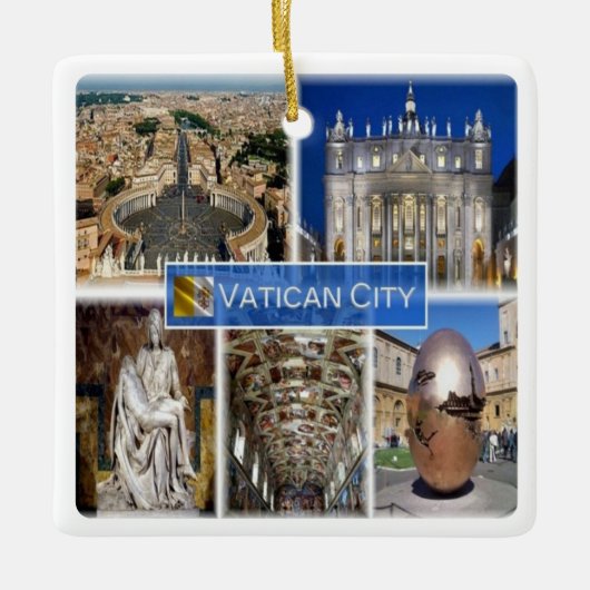 ZIT000 ROME Vaticaanstad. Sint-Peter's plein, Keramisch Ornament (Voorkant)