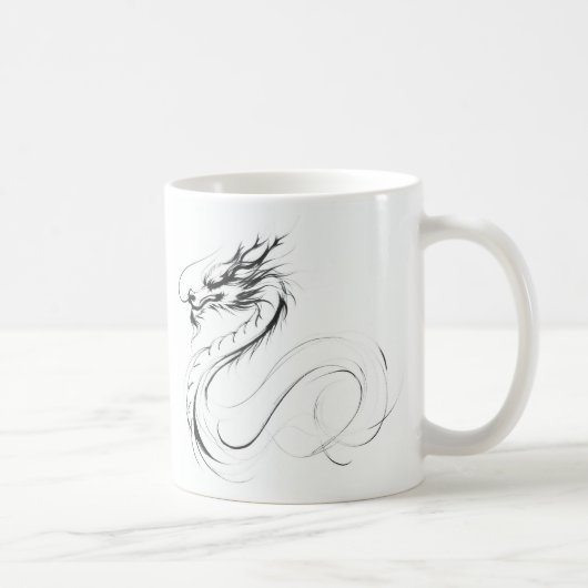 Zit & Bit Artistry - Uniek Dragon Zodiac ontwerp Koffiemok (Rechts)