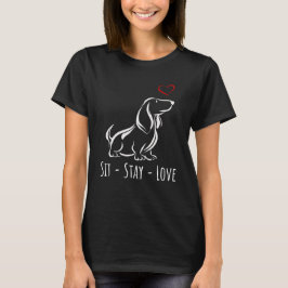 Zit-Blijf-Lief Basset Hound T-shirt