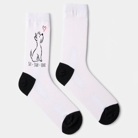 Zit-Blijf-Liefde Westie Sokken (Rechts)