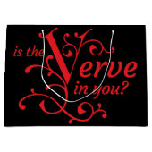 Zit de verve in jou? Zwart en rood. Patroonrug Groot Cadeauzakje (Voorkant)