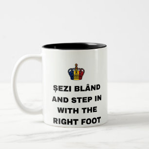 ZIT ONDiep EN START MET DE RECHTERVOET Tweekleurige Koffiemok