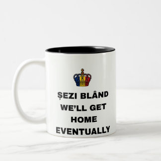 ZIT RUSTIG, WE KOMEN UITEINDELIJK WEL THUIS Tweekl Tweekleurige Koffiemok