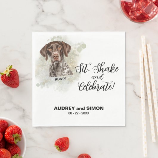 Zit, Schud & Vier Duitse Staande Hond Servet (Insitu)