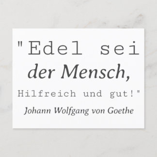 Zitat Goethe Edel sei der Mensch Briefkaart
