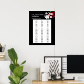 Zitbord van de partij CASINO, trouwstoelkaart Poster (Thuiskantoor)
