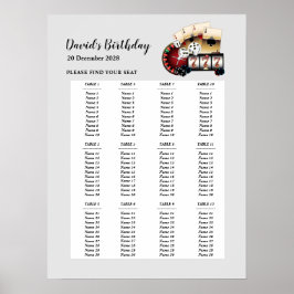 Zitbord van de partij CASINO, verjaardagszetel Poster