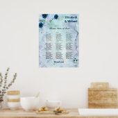 ZITCHART - Dusty Blue Floral Poster (Keuken)