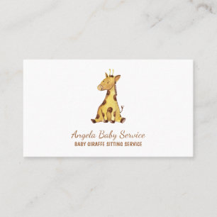 Zitende giraffe wilde dieren baby visitekaartje