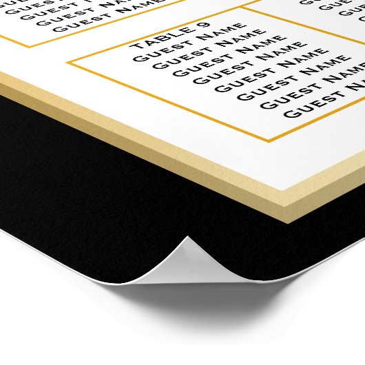 Zitkaart Edgy Black Gothic bruiloft Poster (Hoek)