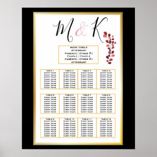 Zitkaart Edgy Black Gothic bruiloft Poster