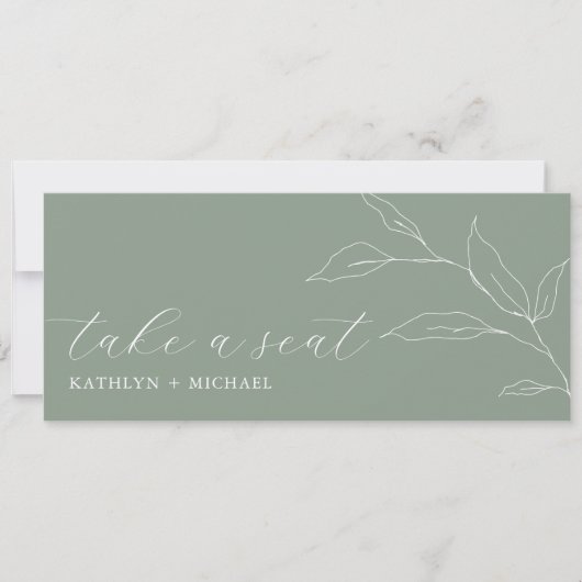 Zitkaart Header Groen Blad Moderne Kaart (Voorkant)