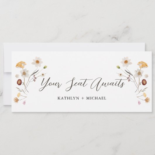 Zitkaart Header Modern Boho Wildflower Kaart (Voorkant)