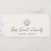 Zitkaart Header Modern Shell Beach Ocean Kaart (Voorkant)