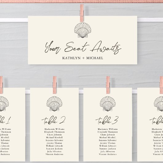 Zitkaart Header Modern Shell Beach Ocean Kaart