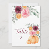 Zitkaart Herfst Pompoen Bourgondië Blush Roze (Voorkant)