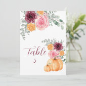 Zitkaart Herfst Pompoen Bourgondië Blush Roze (Staand voorkant)