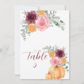 Zitkaart Herfst Pompoen Bourgondië Blush Roze (Achterkant)