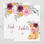 Zitkaart Herfst Pompoen Bourgondië Blush Roze (Voorkant / Achterkant)