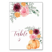 Zitkaart Herfst Pompoen Bourgondië Blush Roze Kaart (Achterkant)