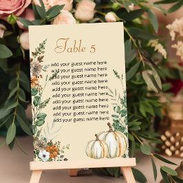 Zitkaart Herfst Rustieke Bruine Bloemen Pompoen Kaart
